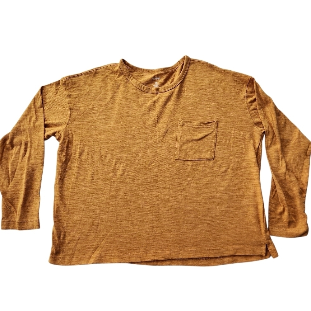 Sonoma Women’s Gold/Mustard  Long Sleeve Pocket Tee Sz XL